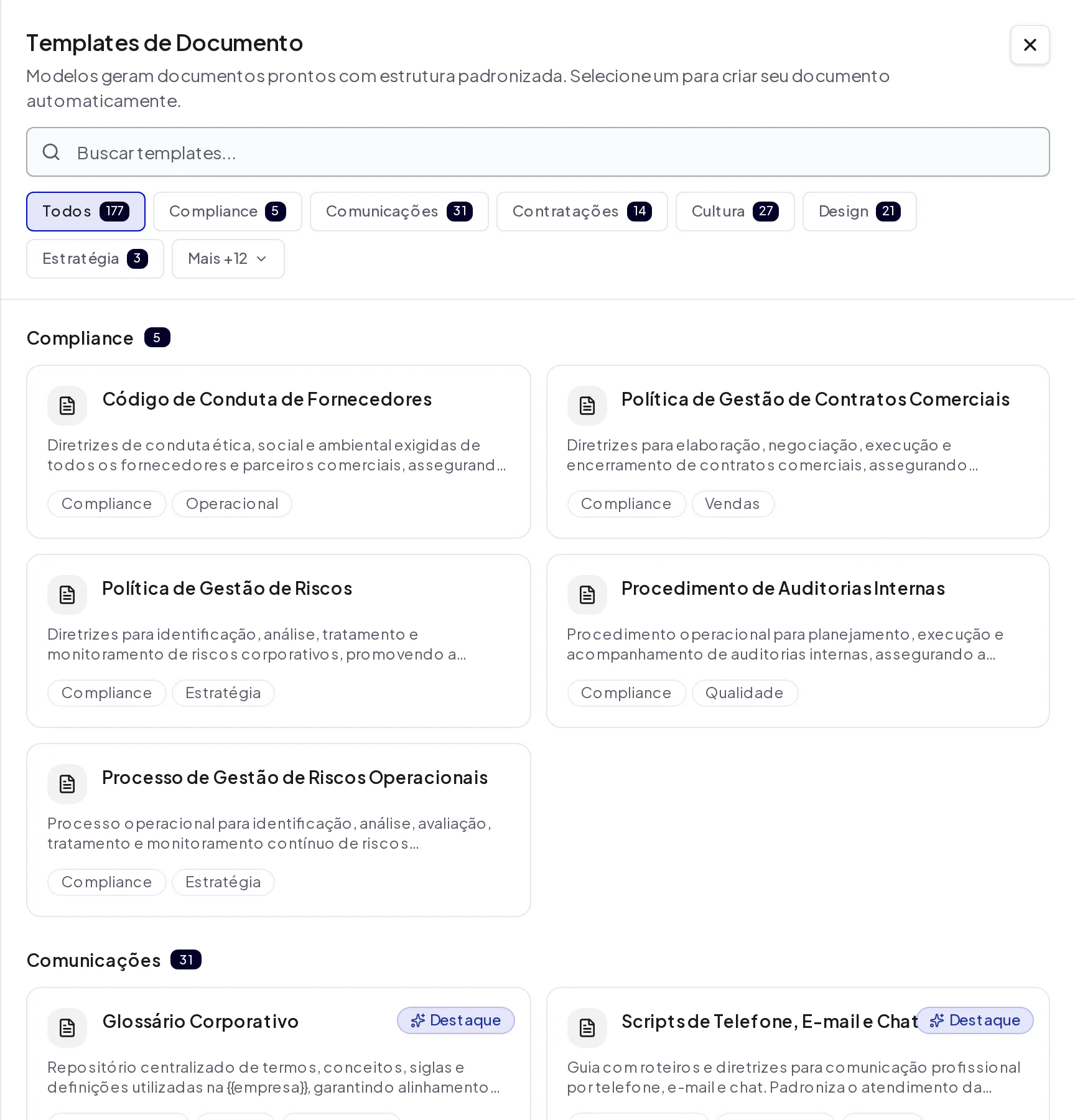 Biblioteca de modelos de documentos
